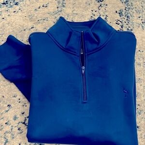 Blue three quarter zip soft knit Tailorbyrd Collection sz L